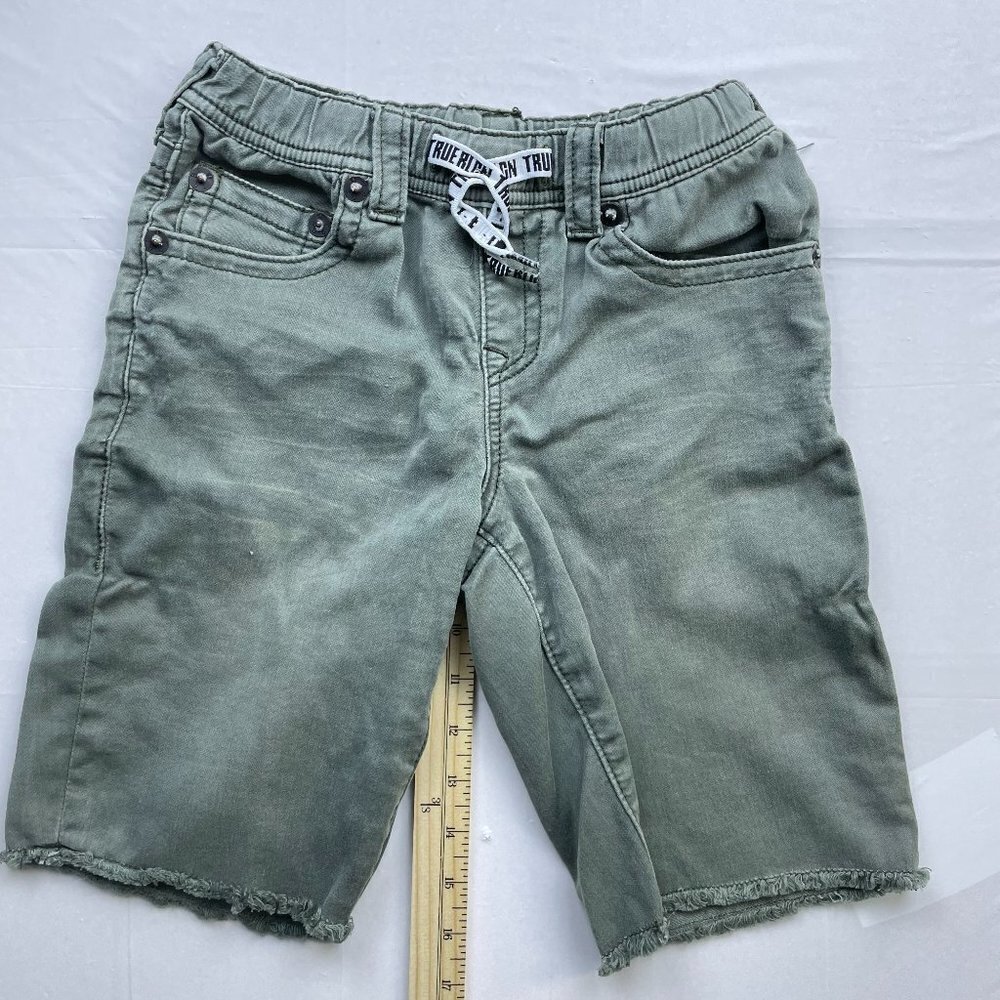 True Religion Boys Olive Cut off Shorts (8)